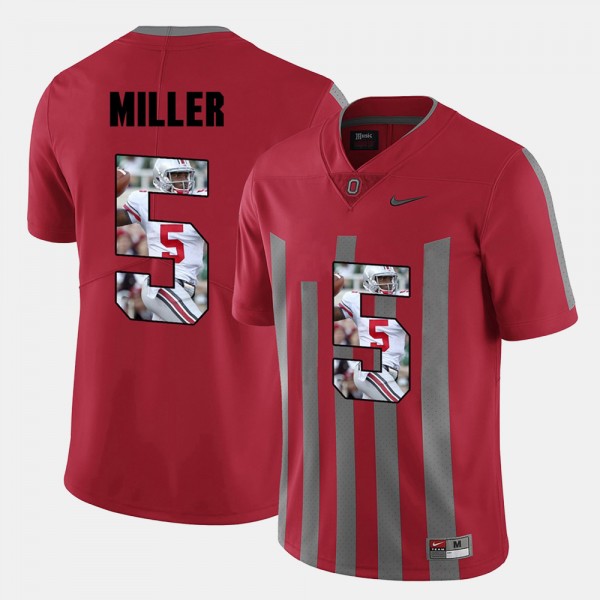 Ohio State Buckeyes Braxton Miller Men's #5 Red Pictorial Fashion College Football Jersey 2404THFC8